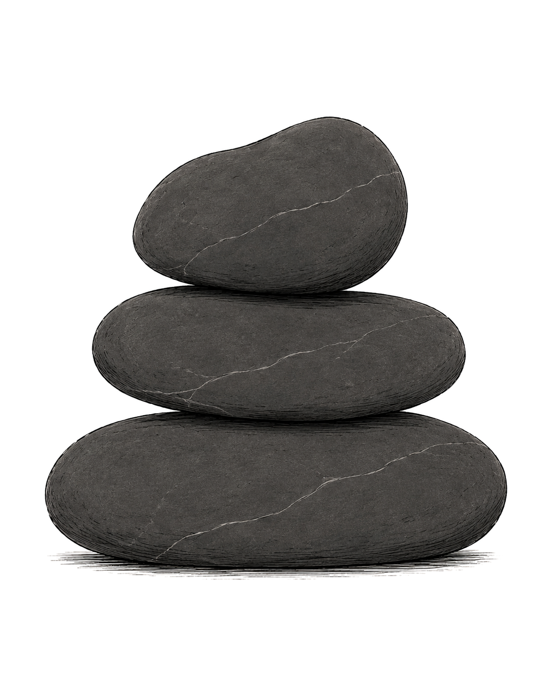 Three imperfect stones stacked on top of each other